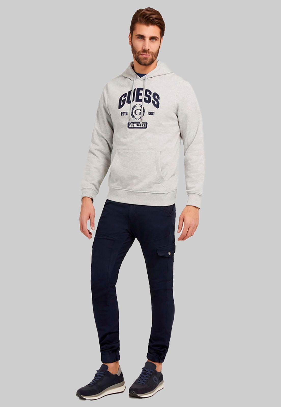 Poleron Guess Orgnc Terry Collegiate Hoodie M90 Gris-12