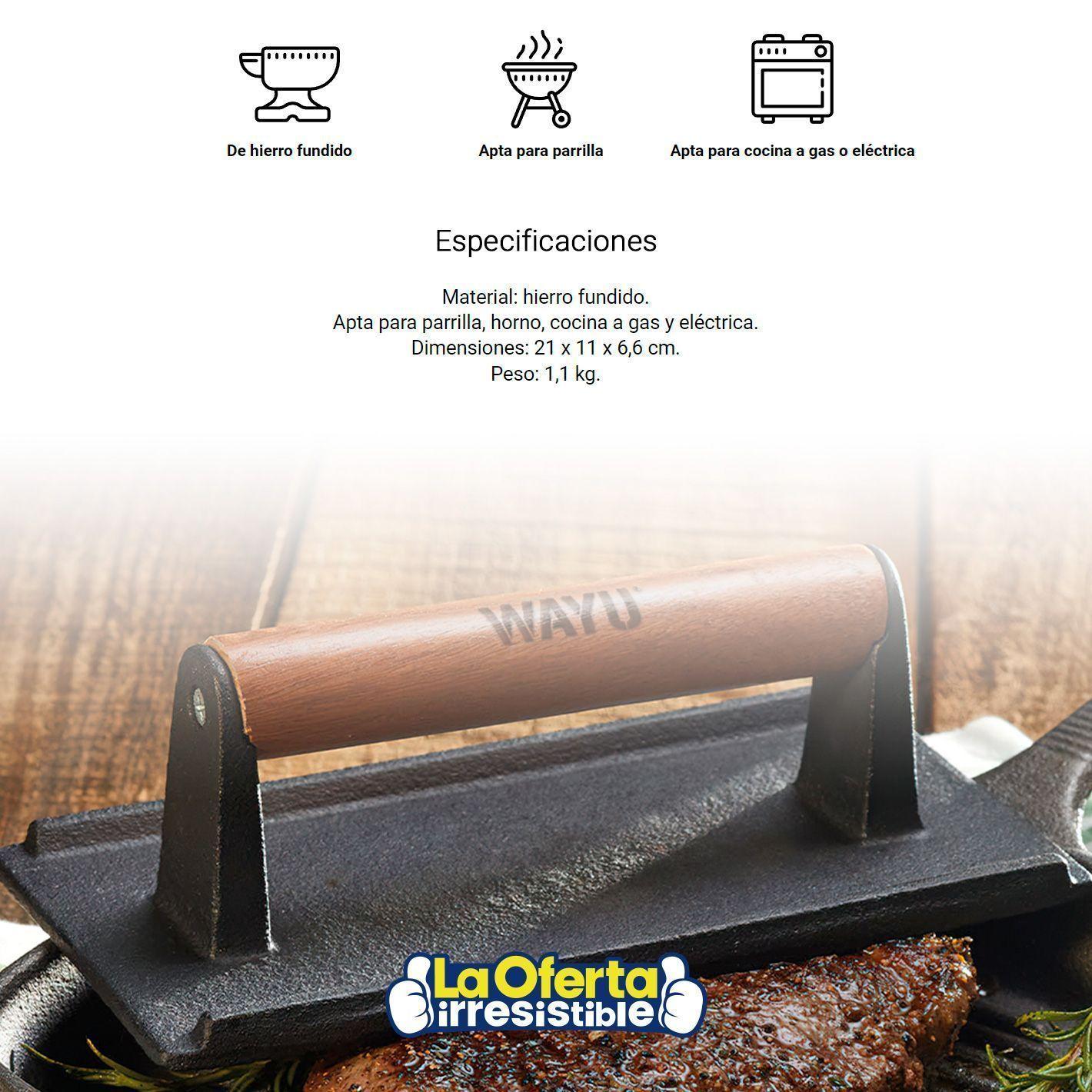 Prensa para Hamburguesas y Carne Wayu Iron Cast-2