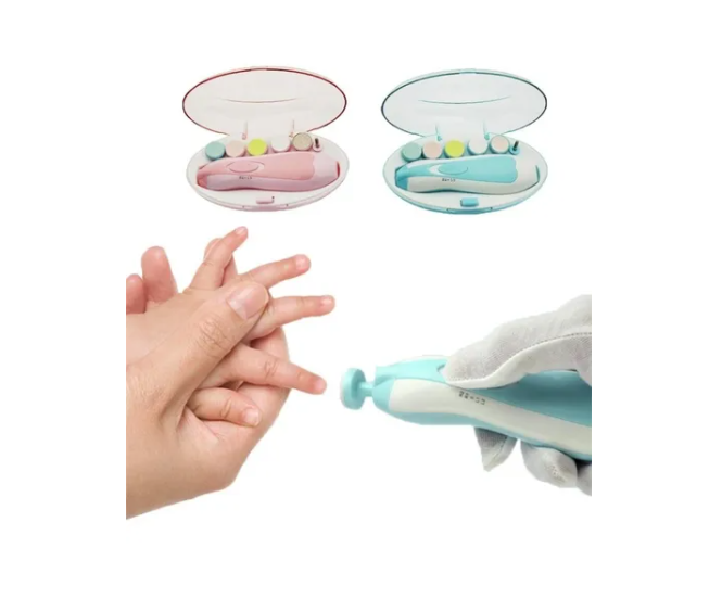 Cortador De Uñas Pulido Eléctrico A Pilas Para Bebés Rosado-2