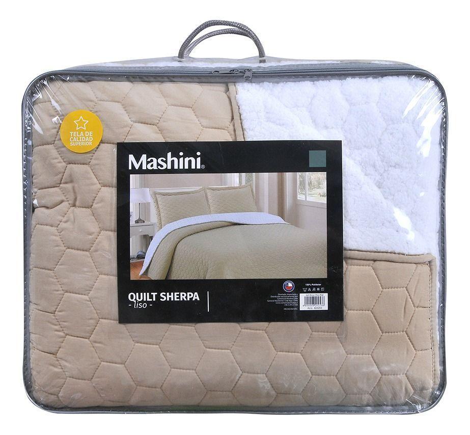 Quilt sherpa 1.5 plazas beige-2