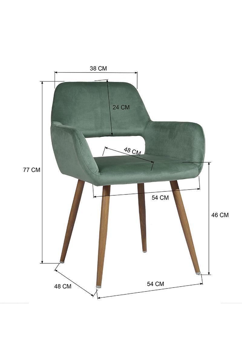 Silla Comedor Sitial Cromwell Terciopelo - Verde-2