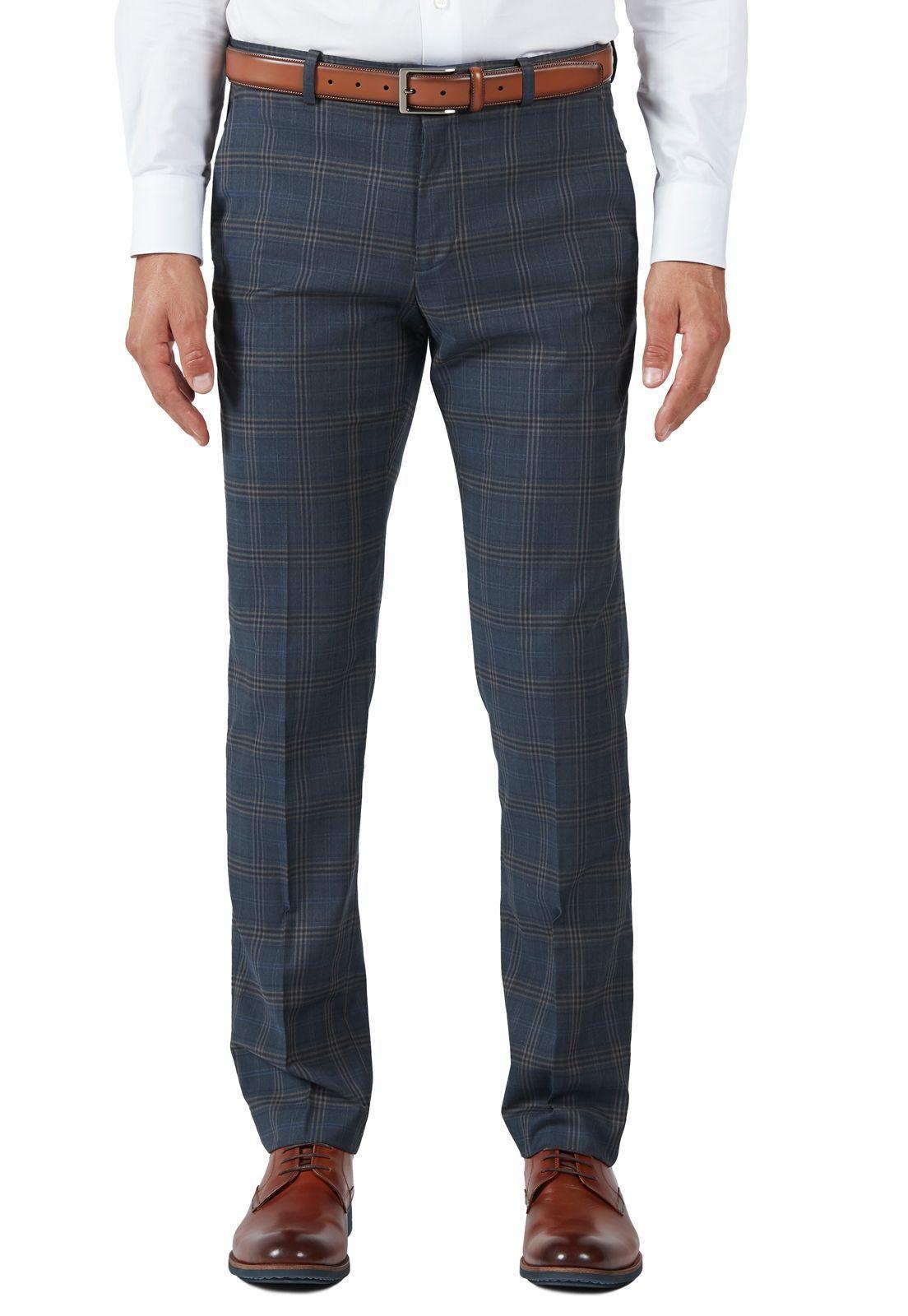 Pantalón formal a cuadros navy-0