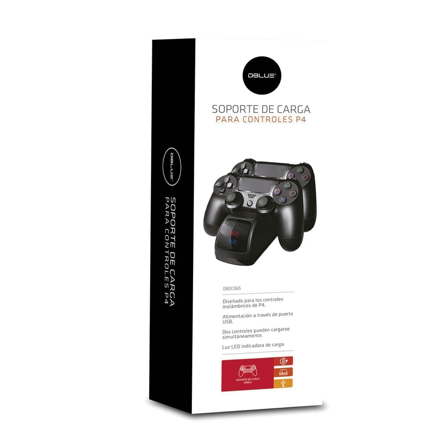 Soporte Cargador Doble de Controles PS4 USB Dblue-3