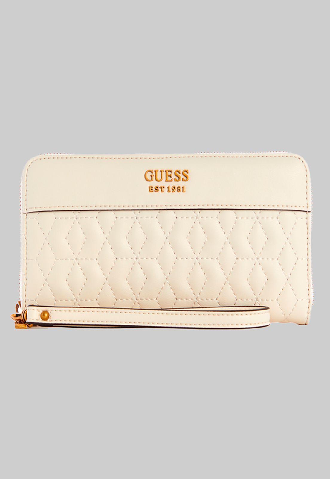 Billetera Katey Large Zip Around Ivo Crema Guess-0