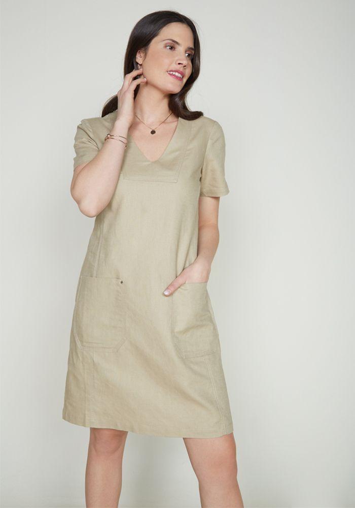 Vestido Alondra Natural -0