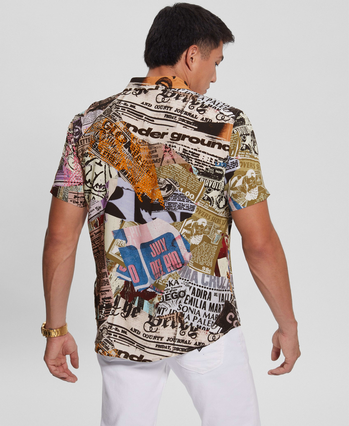 Camisa Guess Ss Eco Rayon Collage P06R MULTICOLOR-2