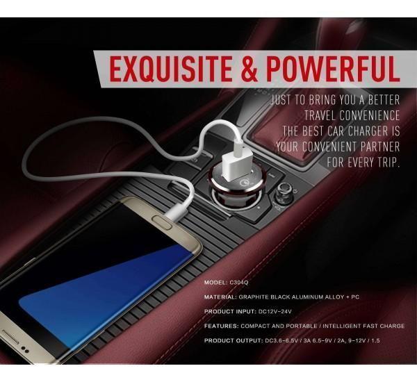 Cargador de Auto QC 3.0 + Cable Micro USB C304Q SIYOTEAM-3