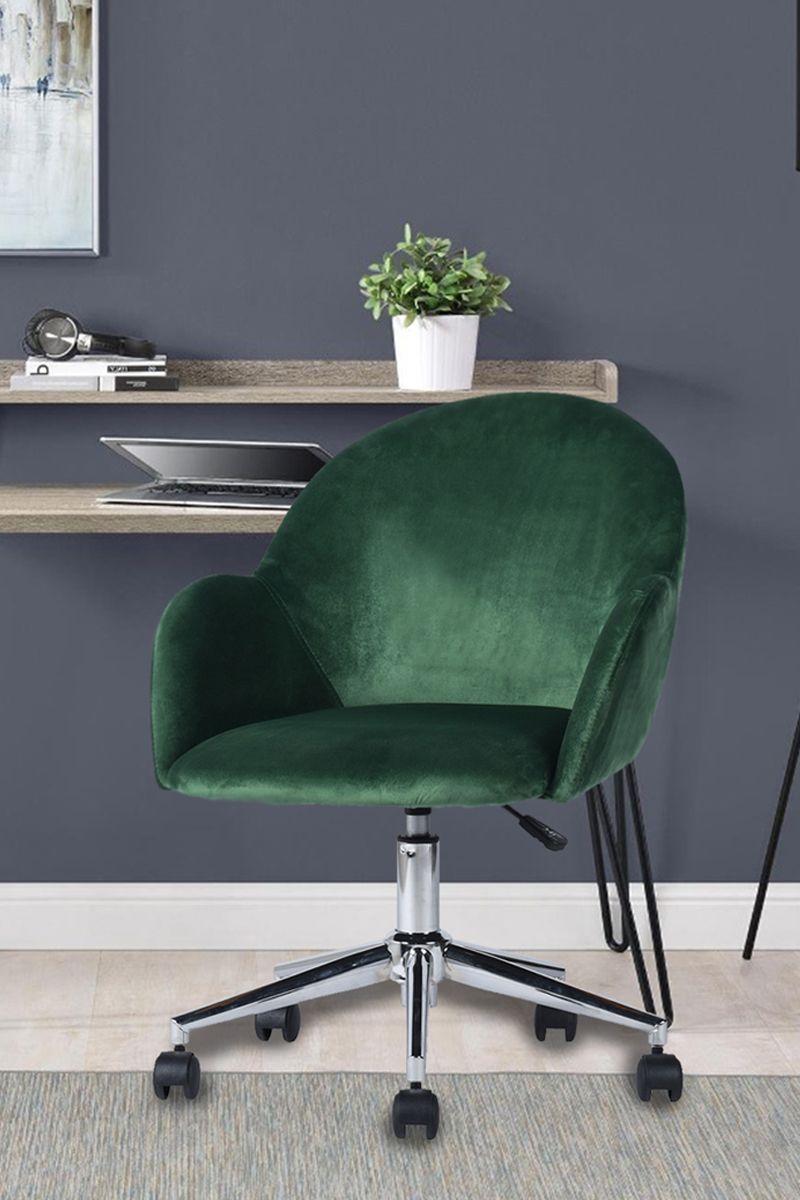 Silla Chiozza Oficina Terciopelo Verde-1