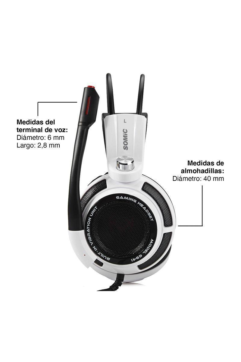 Audífonos Gamer Led G941 7.1 con Micrófono Blanco-4