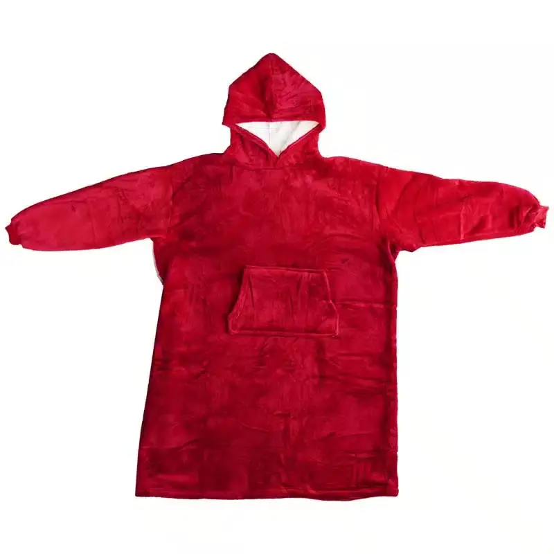 Poleron felpa Con Capucha Polar  Invierno Rojo-2