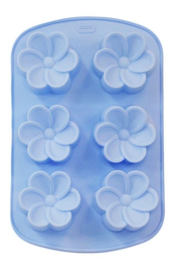 Molde De Silicona Cupcakes Muffin Forma De Flores-0