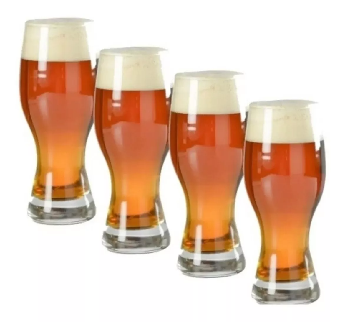 Set 4 Vasos Shoperos Cerveceros Cristal Munich 437ml-1
