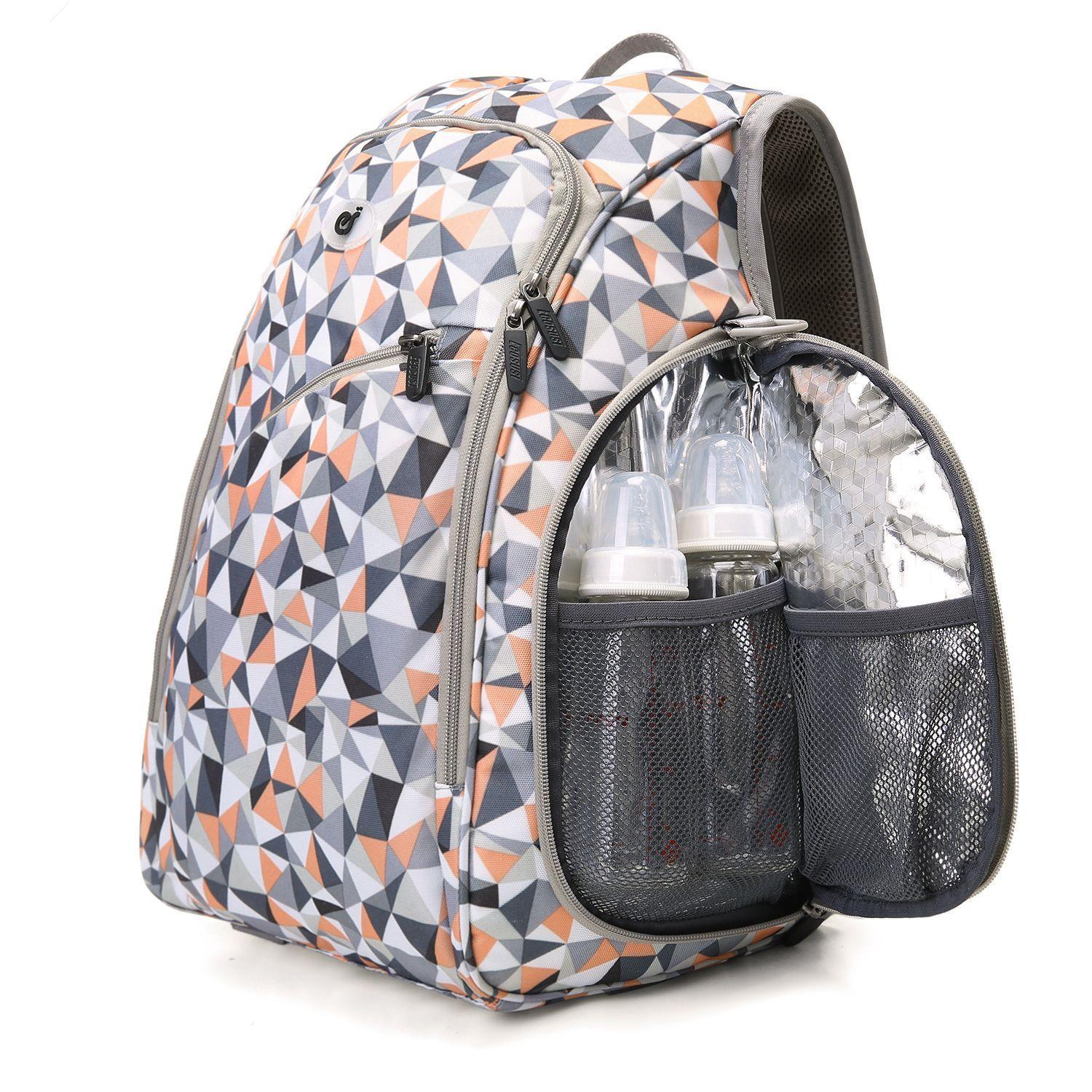 Mochila para pañales 360 apertura completa naranja-3