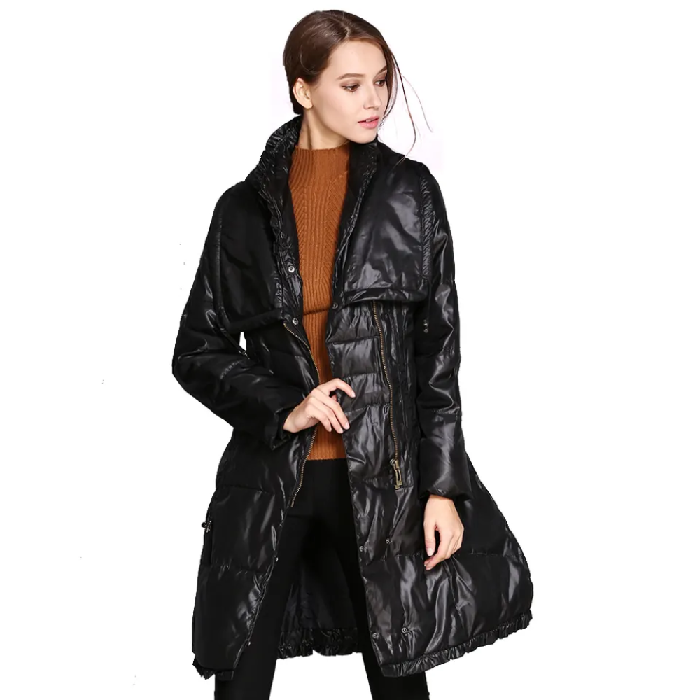 Chaqueta Parka Mujer Térmica Impermeable YMOSS Iconic Negra-1