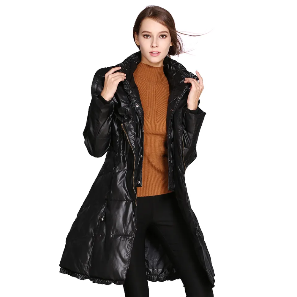 Chaqueta Parka Mujer Térmica Impermeable YMOSS Iconic Negra-2