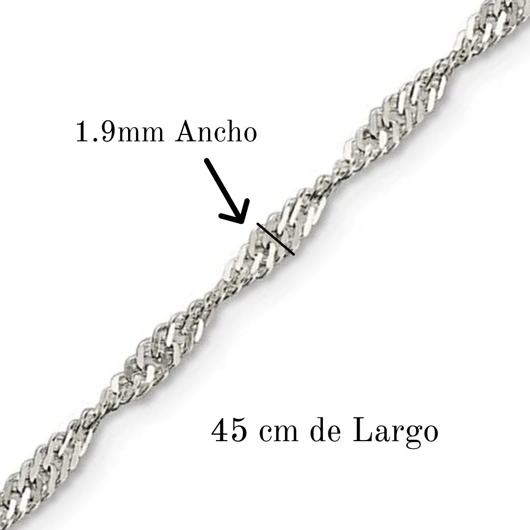 Cadena De Plata Fina (singapur) 45 cm - MABELITA-4