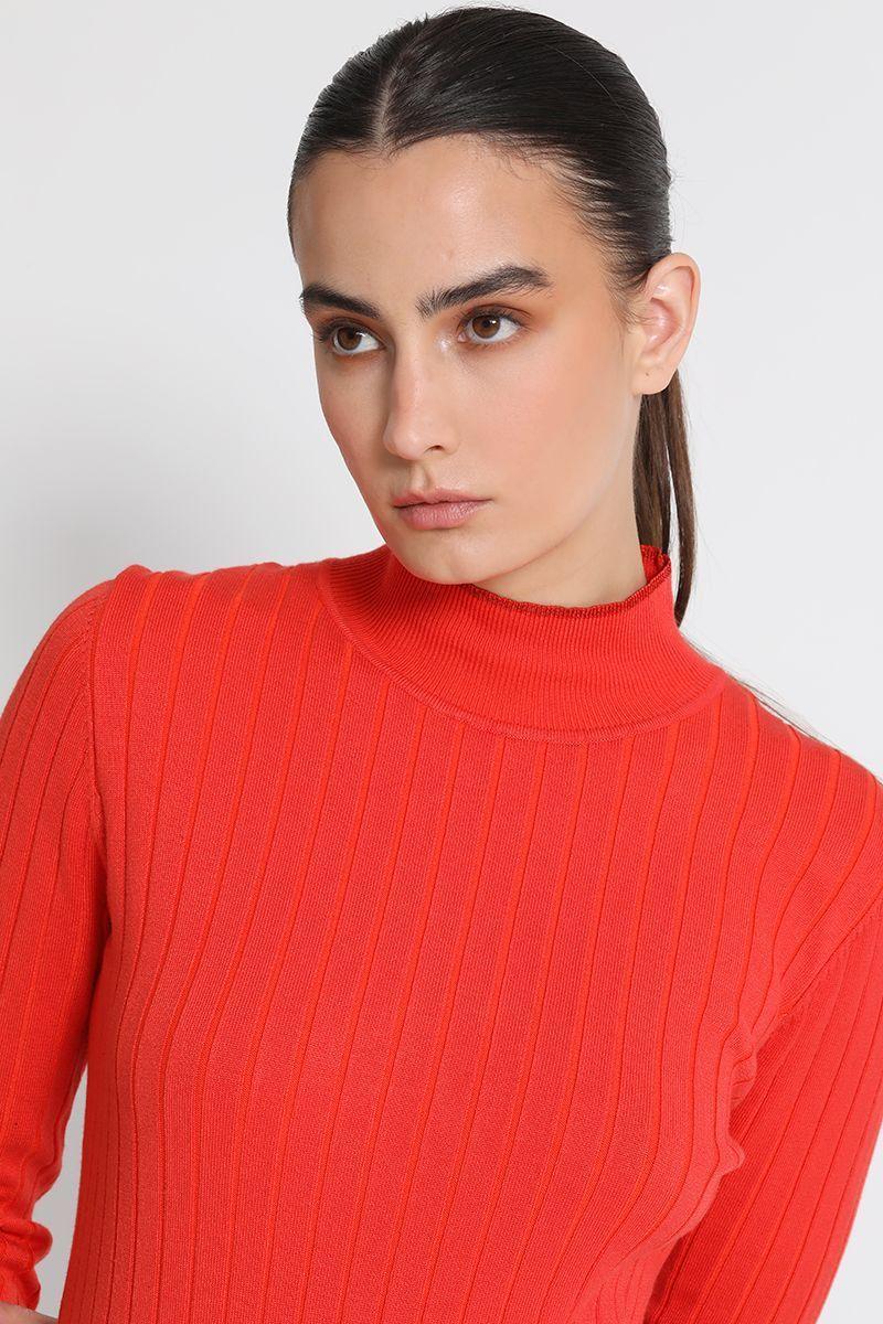 Jersey Tejido Cuello Alto Naranjo Liola-3