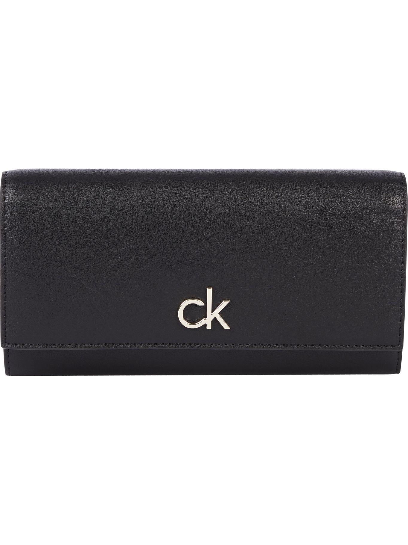 Billetera Re-Lock Trifold Negro Calvin Klein Mujer-0