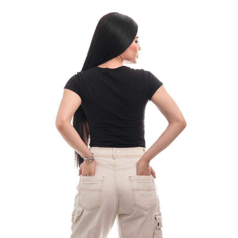 POLERA MUJER CUELLO REDONDO MANGA CORTA NEGRA-6