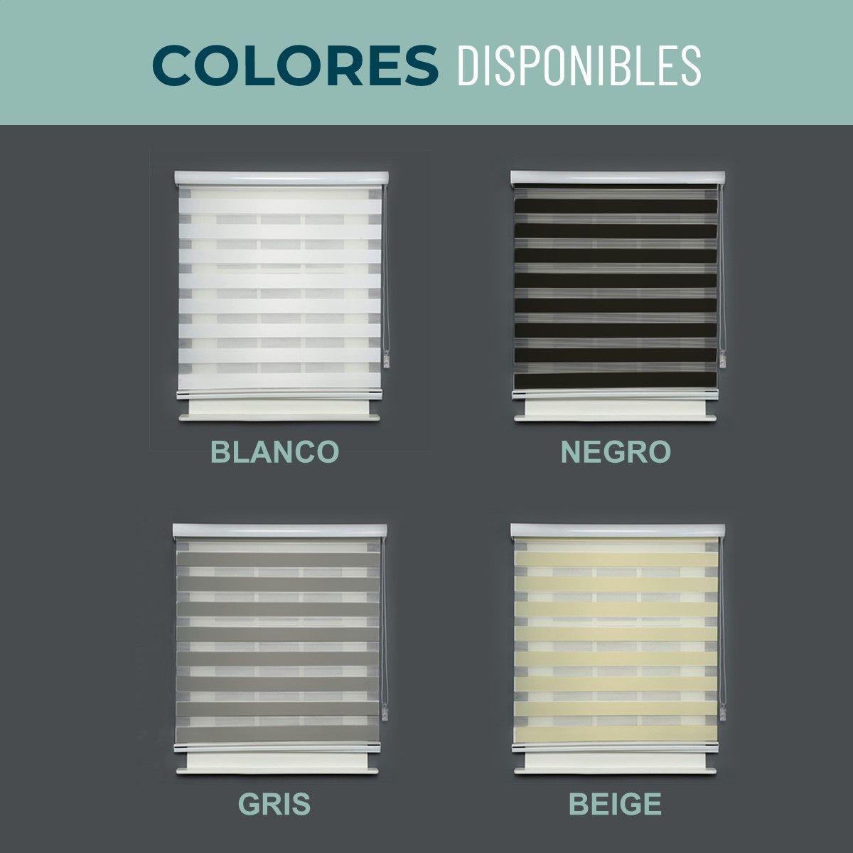 Cortina Roller Duo Día Noche Zebra, ancho 150 x largo 200cm Negro-5