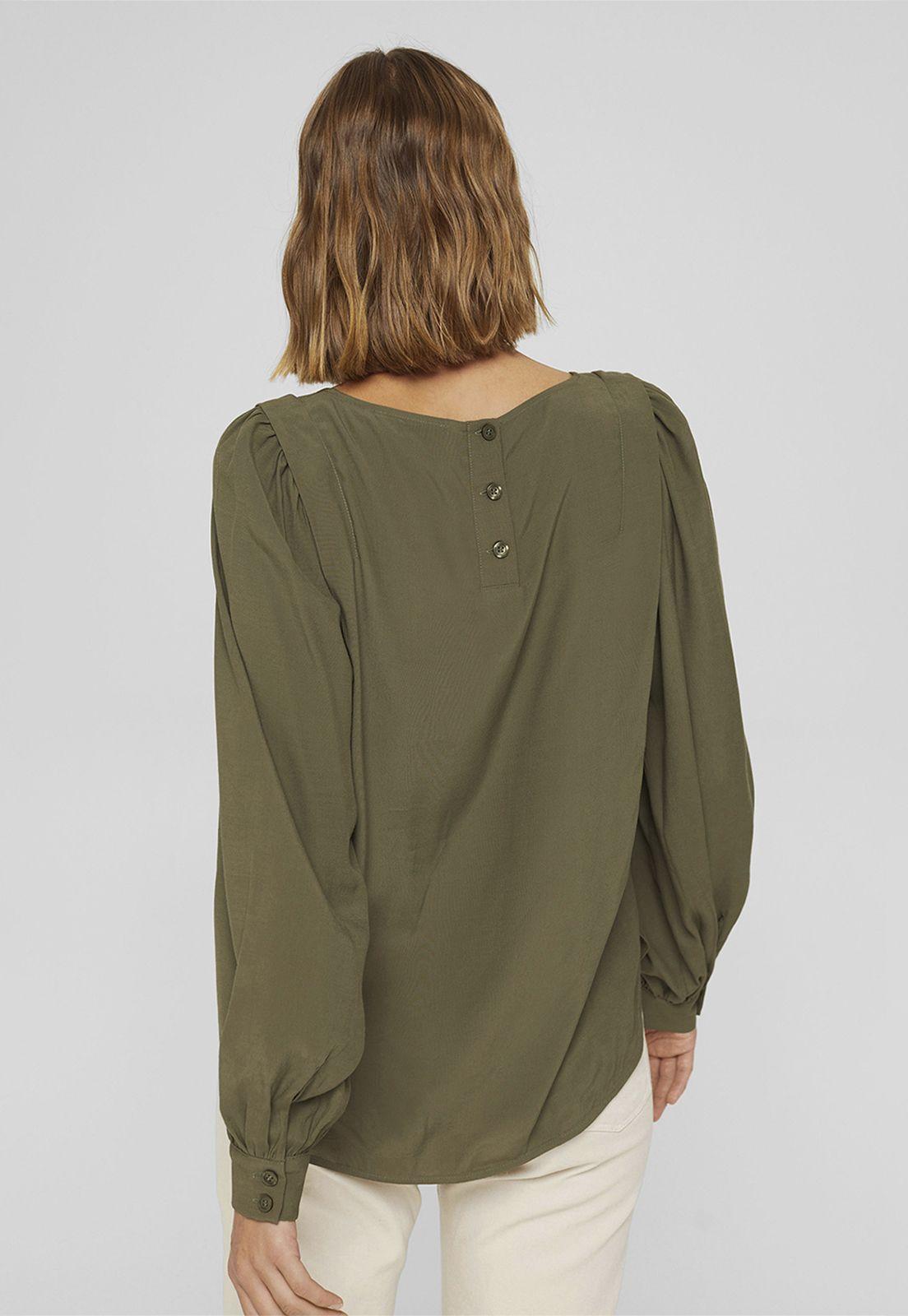Blusa Con Mangas Abullonadas Esprit Marrón-1