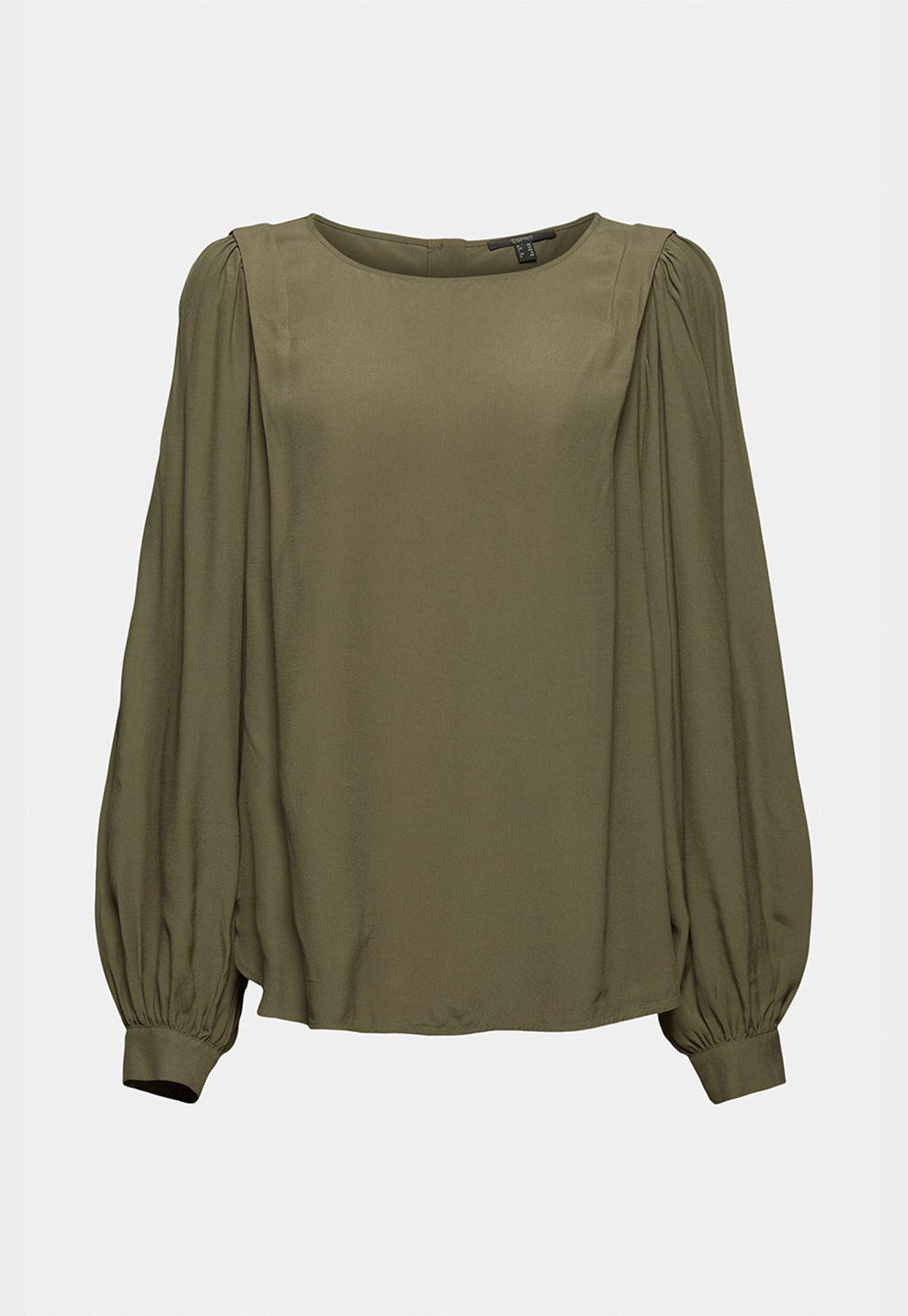 Blusa Con Mangas Abullonadas Esprit Marrón-3
