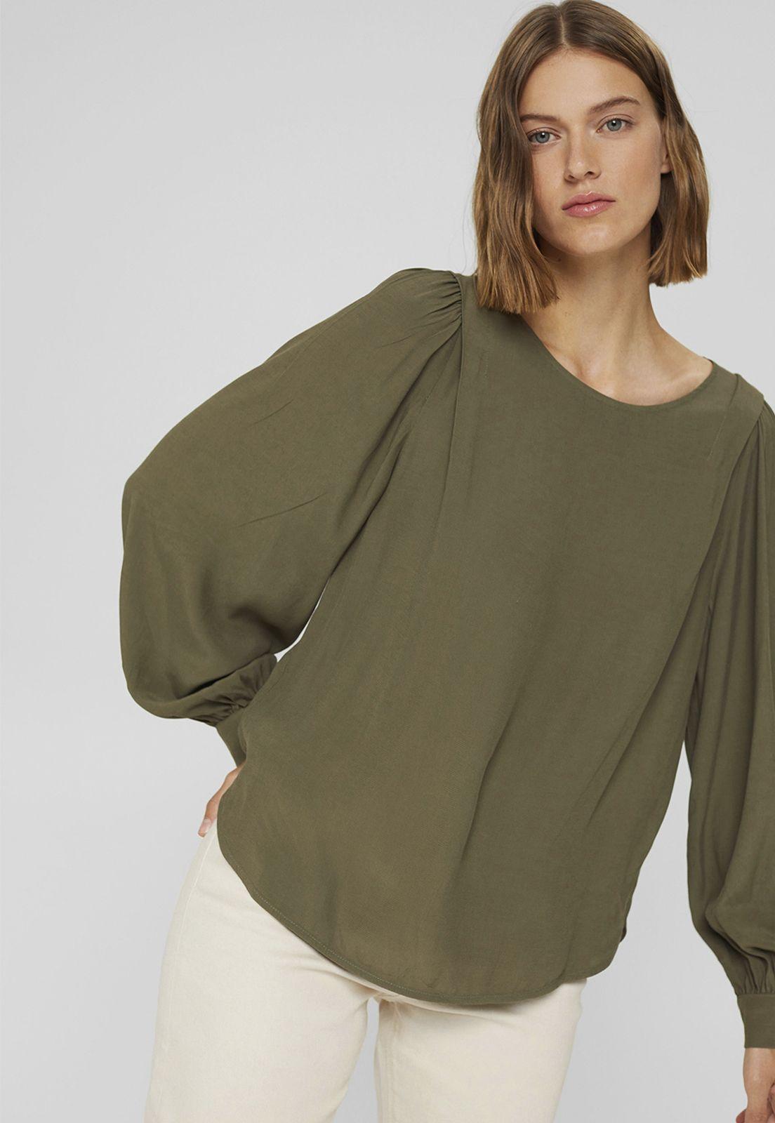 Blusa Con Mangas Abullonadas Esprit Marrón-0