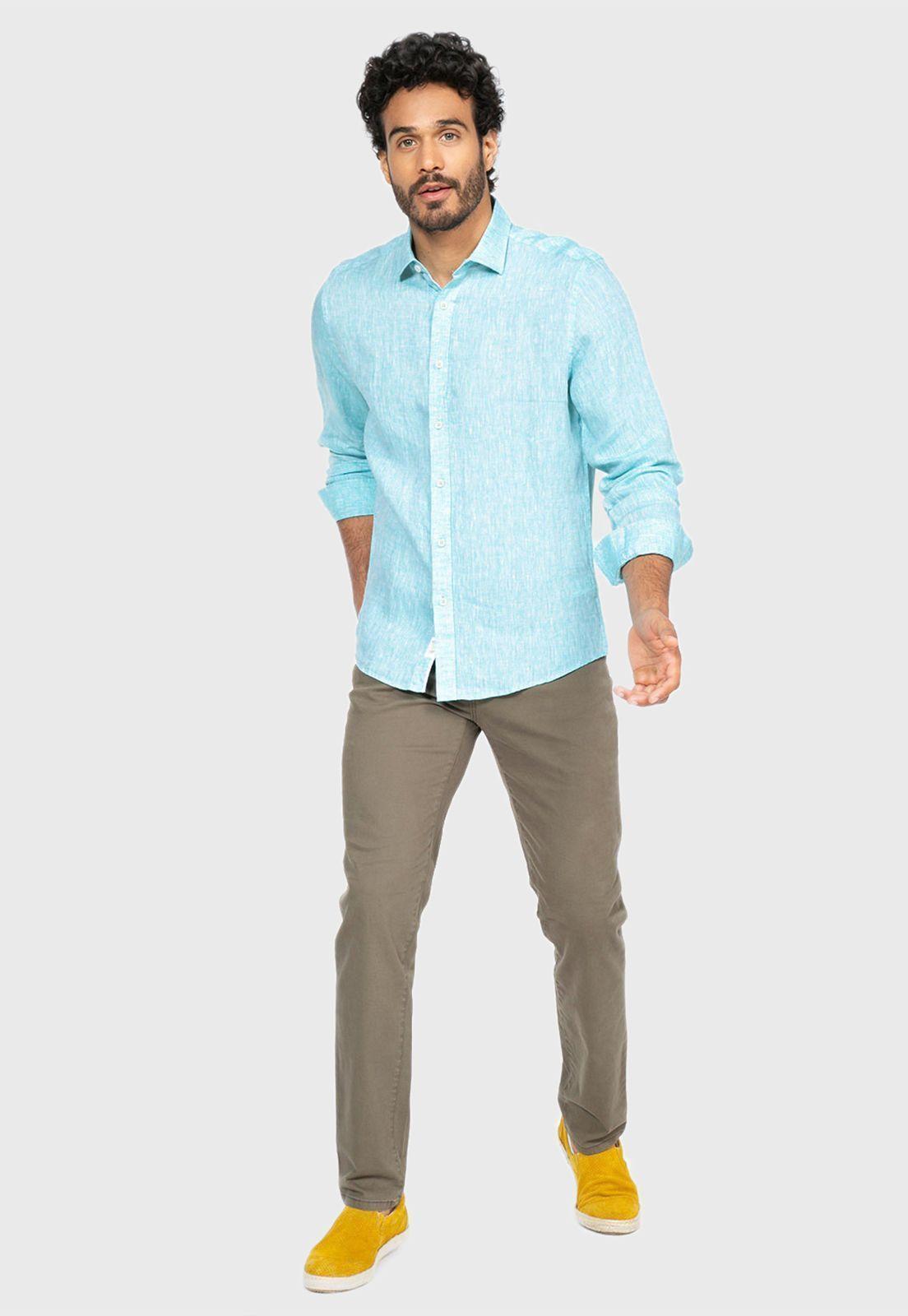 Camisa Lino Lisa Verde Arrow-4