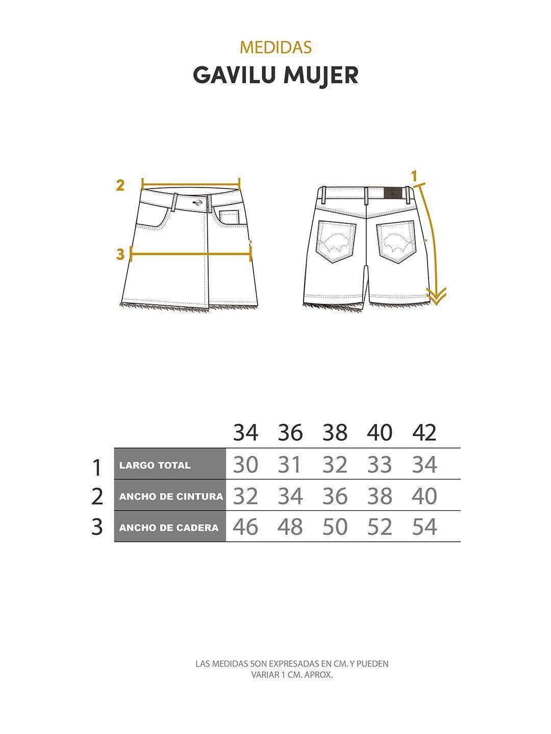 Short Falda Jeans Gavilu Celeste Mujer-4