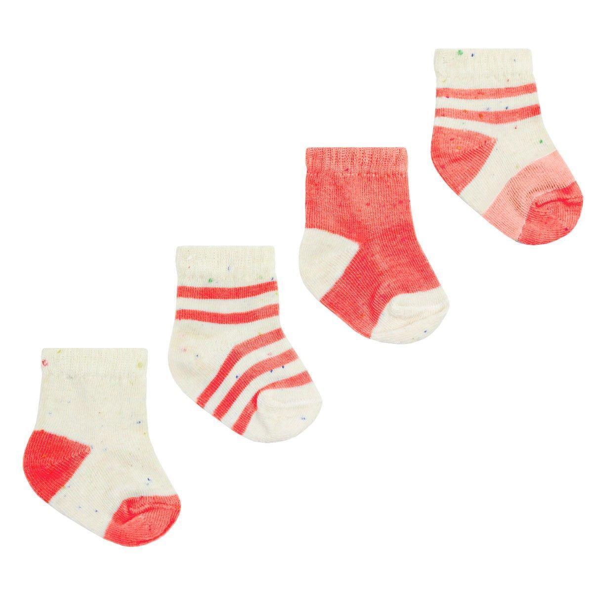 4 PARES CALCETINES ALGODÓN MOTITAS-0