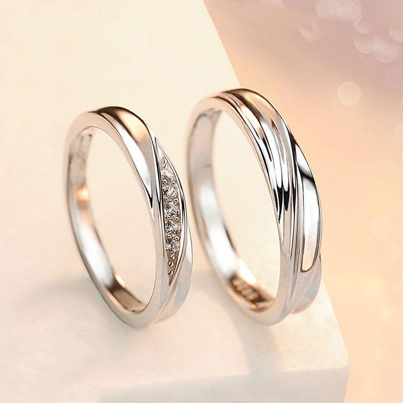 Anillos Ajustables Parejas Plata 925-3