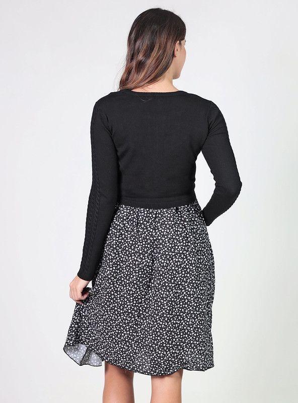 Vestido lactancia con falda estampada-2