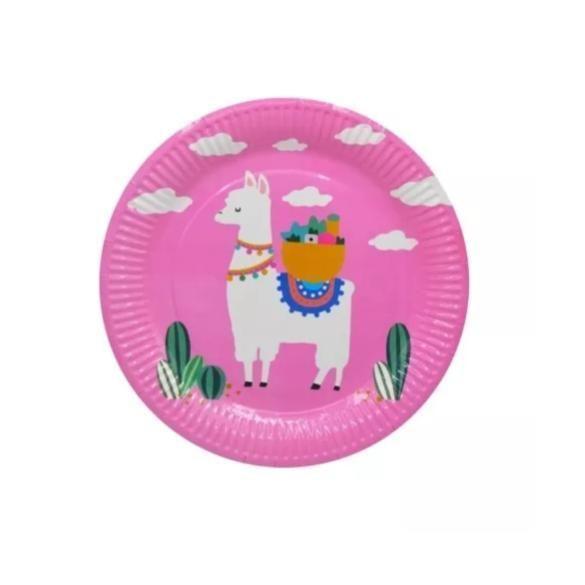 Platos - Llama Rosa - Pequeño 7" 6pcs-0
