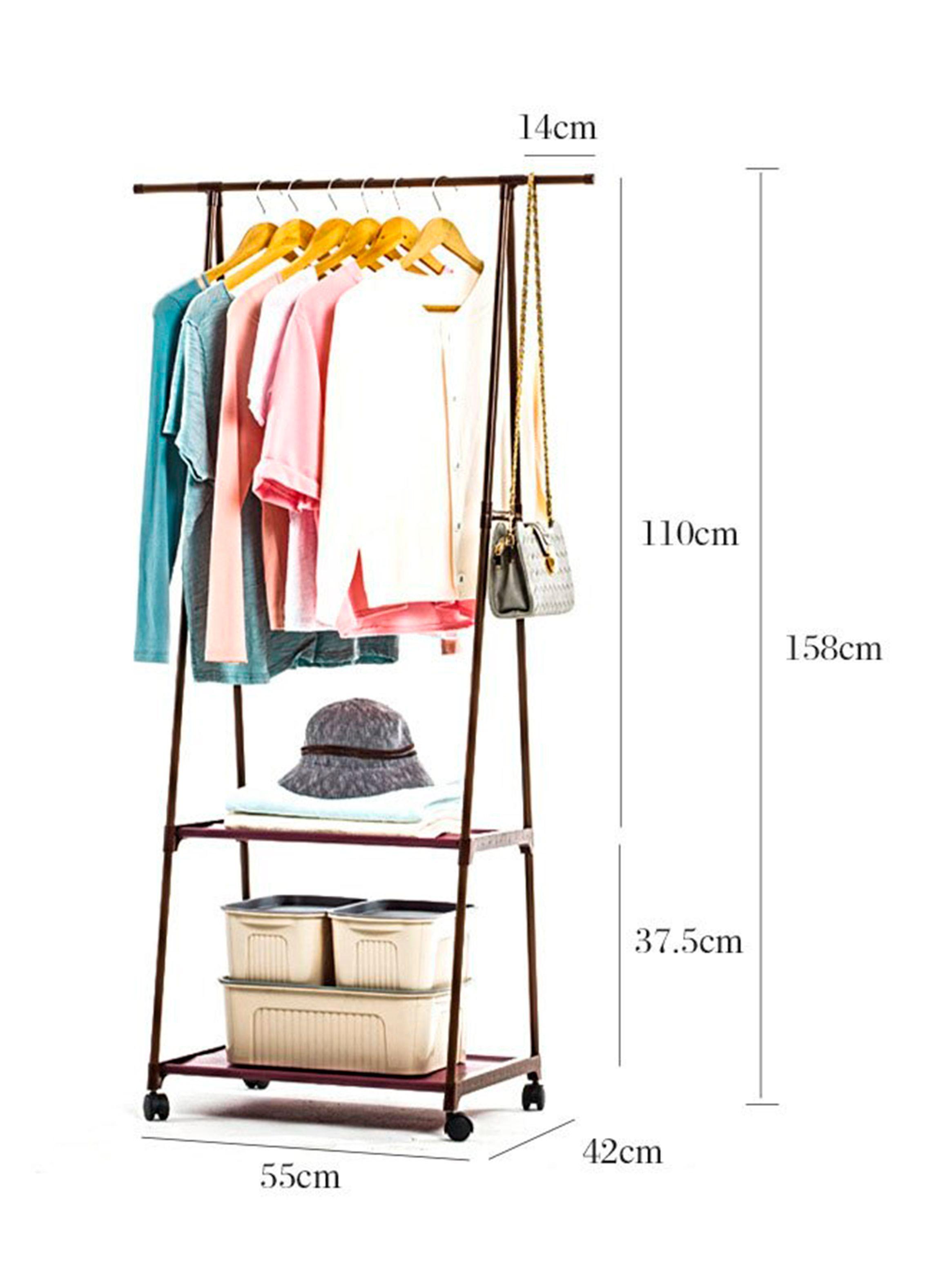 Colgador de ropa 2 repisas con rudas triangular-2