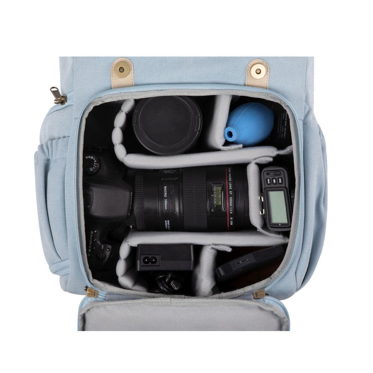 Bagsmart Mochila para camara y notebook de 15" - Azul-5