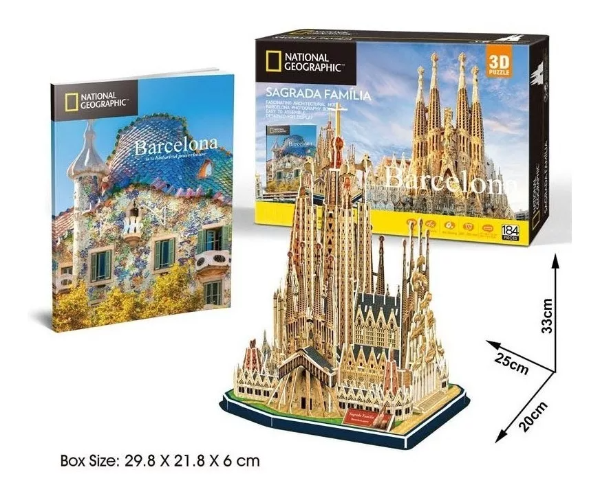 Rompecabezas Puzzle 3d Sagrada Familia 184 Piezas Juegos-1