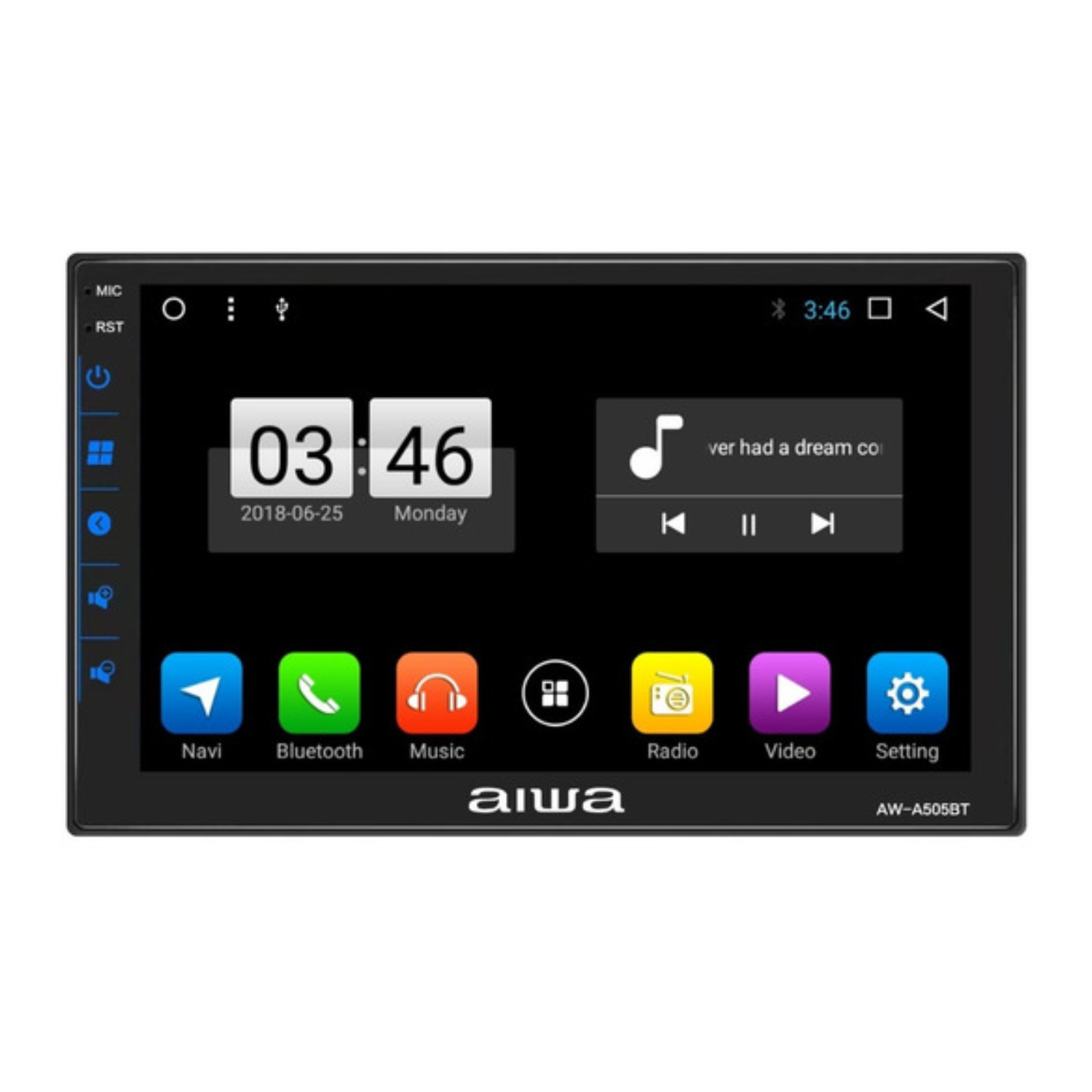Radio Auto 2 Din Android Touch Hd De 7'' Aiwa Aw-a505bt-0