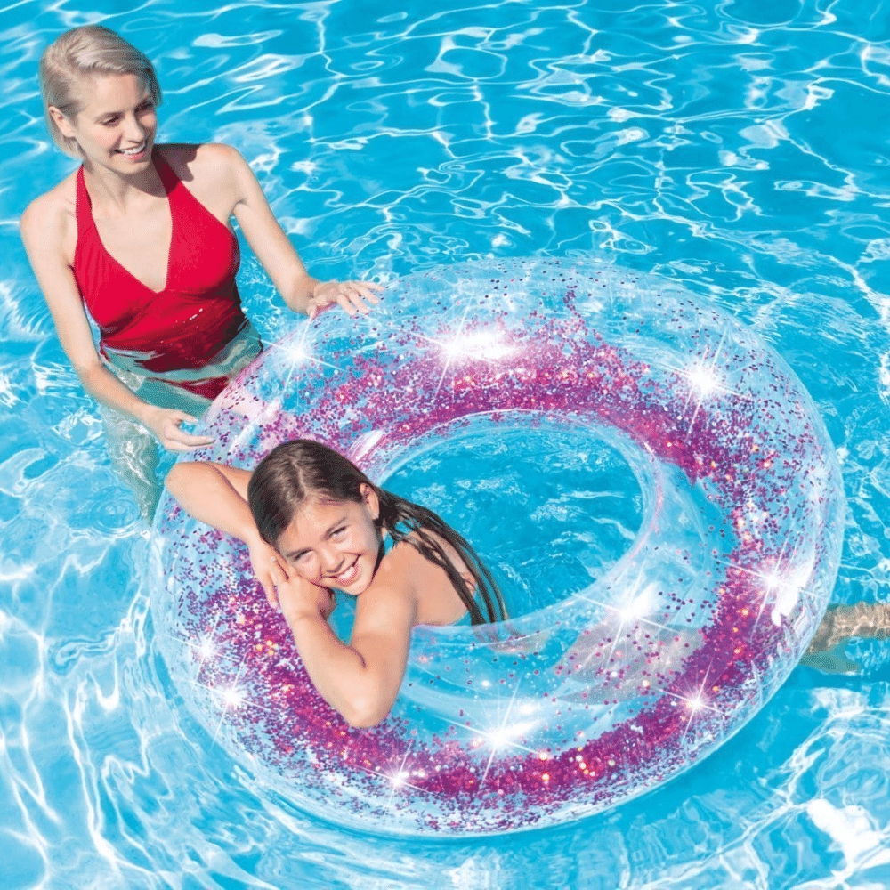 Flotador Inflable Redondo Brillo 107x27 Cm Rosado-3