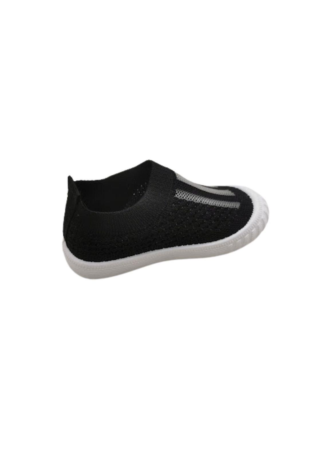 Zapatilla Deportiva Negro Sin Cordones Niño-1