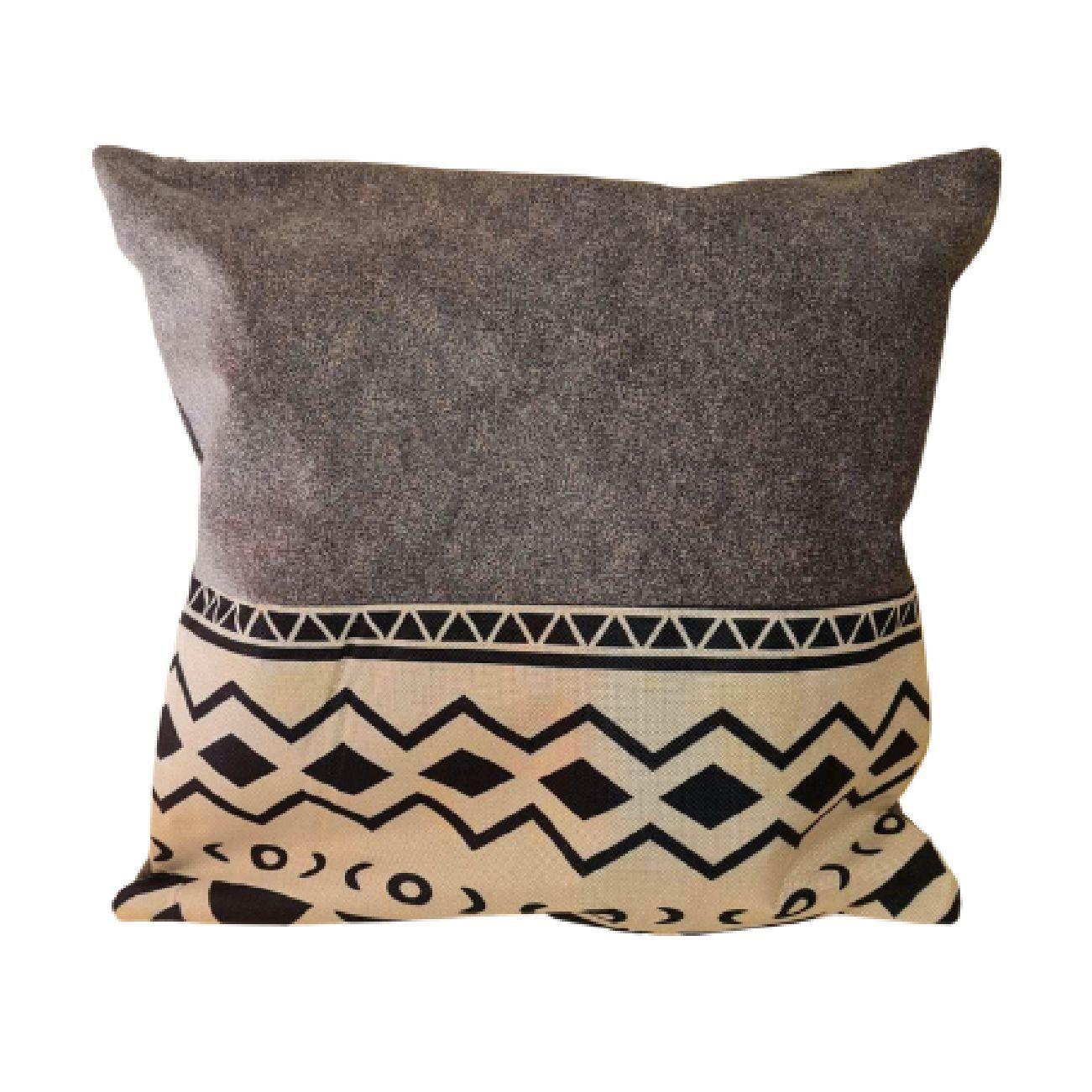 Funda Para Cojin Color y Diseño - Gris Oscuro - Textil Grueso-1