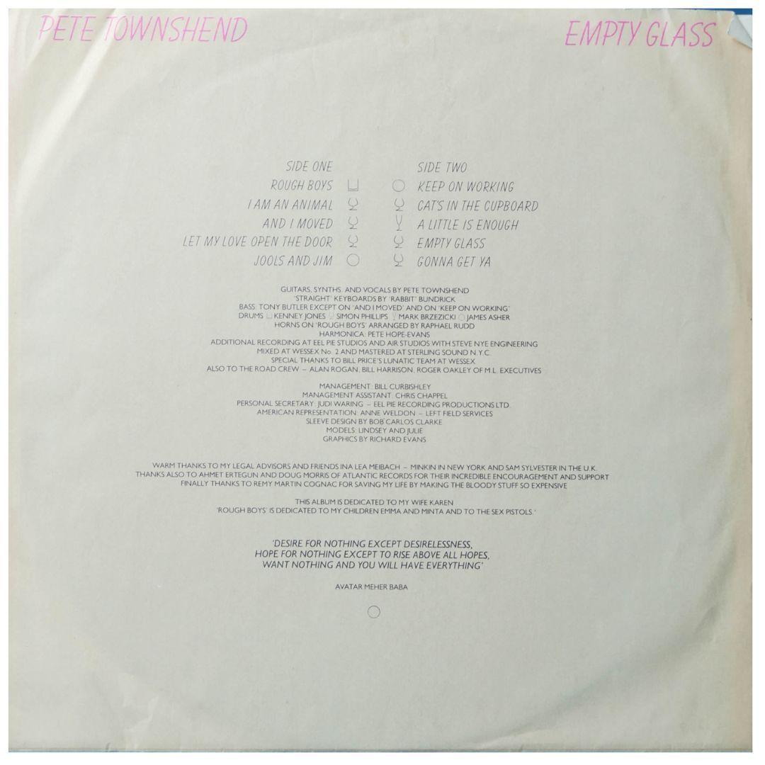 PETE TOWNSHEND - EMPTY GLASS VINILO USADO-2