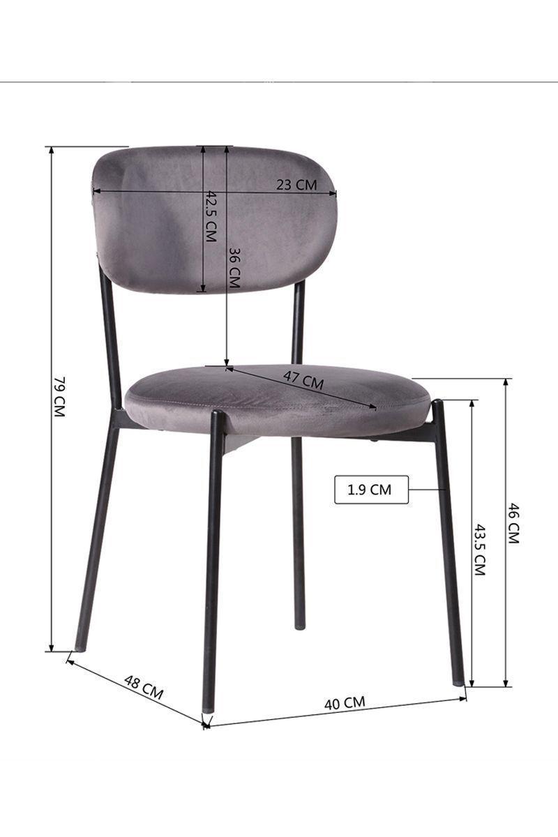 Pack 4 Sillas Acolchadas Tapiz Tela Gris-2