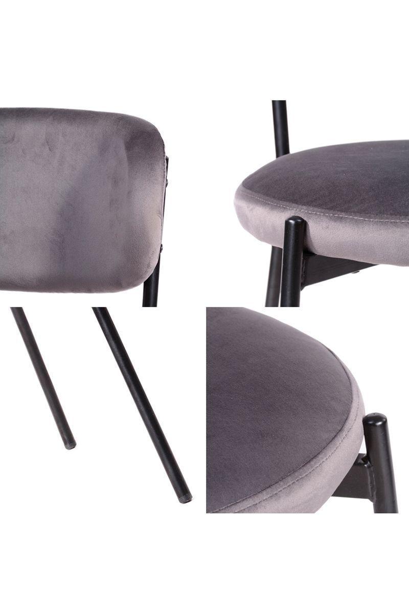 Pack 4 Sillas Acolchadas Tapiz Tela Gris-4