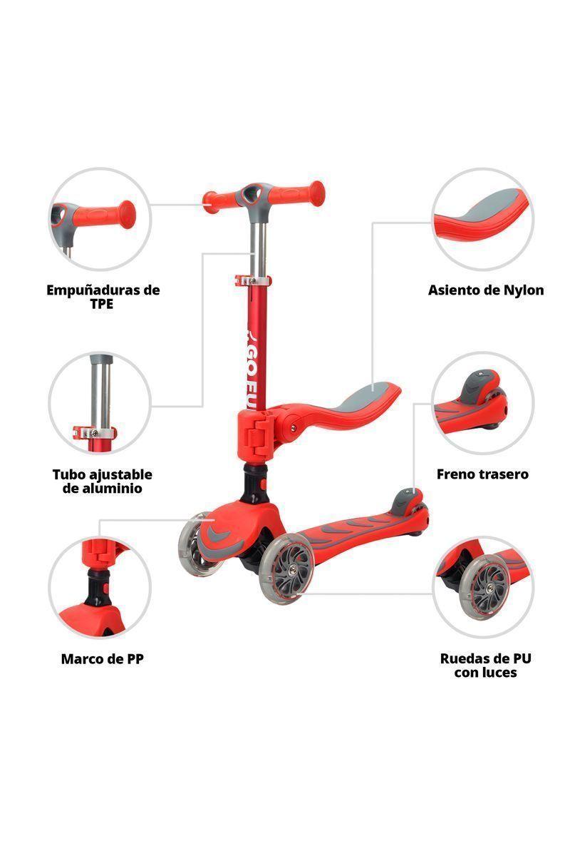 Scooter infantil 2N1 GOFUN rojo-3