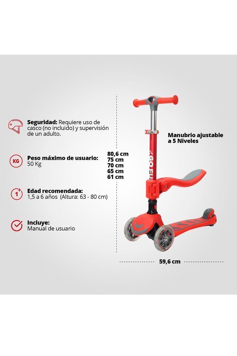 Scooter infantil 2N1 GOFUN rojo-2