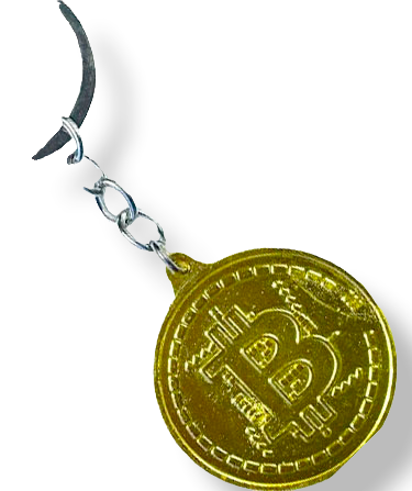 LLAVERO COLGANTE CADENA BITCOIN TIPO   KRYPTO DORADA AJ31-1