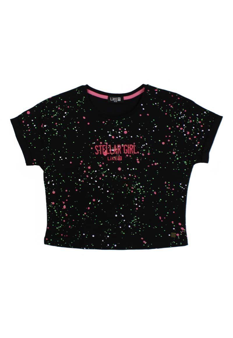 Polera Teens Niña M/C Estampado Game Scape Like It-0