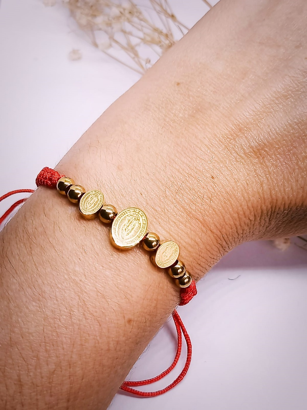 Pulsera Ajustable Medalla Virgen Guadalupe enchapado Oro 18kl Amor-3