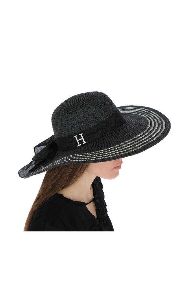 Sombrero Striped Negro Humana-2