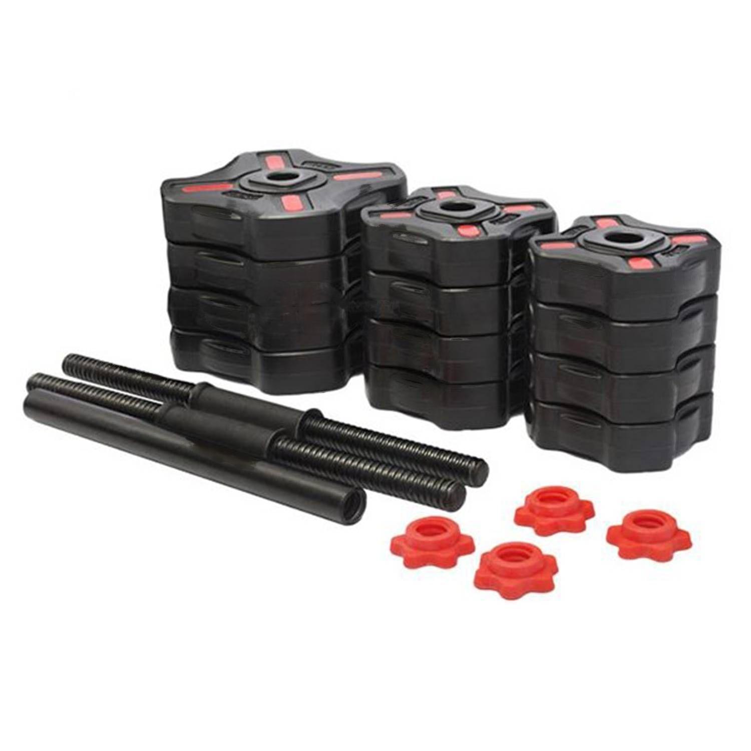 Pack 40 Kg Mancuernas Con Unión + Bases Rusas + Barra Curva-4